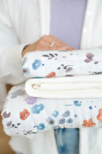 Organic Muslin Gauze Swaddle Blanket - Violet