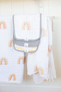 Organic Muslin Gauze Swaddle Blanket - Rainbow