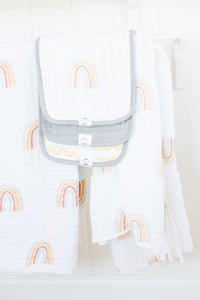 Organic Muslin Gauze Swaddle Blanket - Rainbow